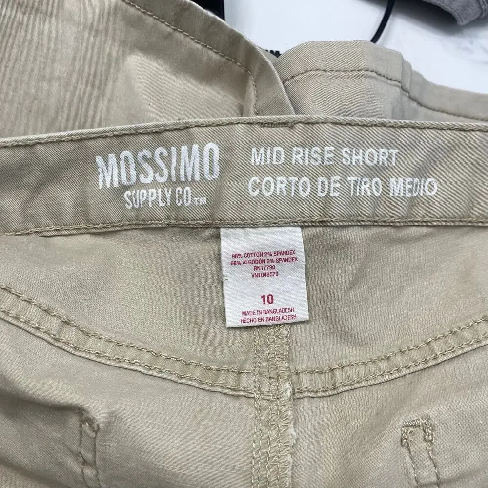 Mossimo Supply Co. Women’s 10 Khaki Utility Shorts Y2K Distressed Cargo